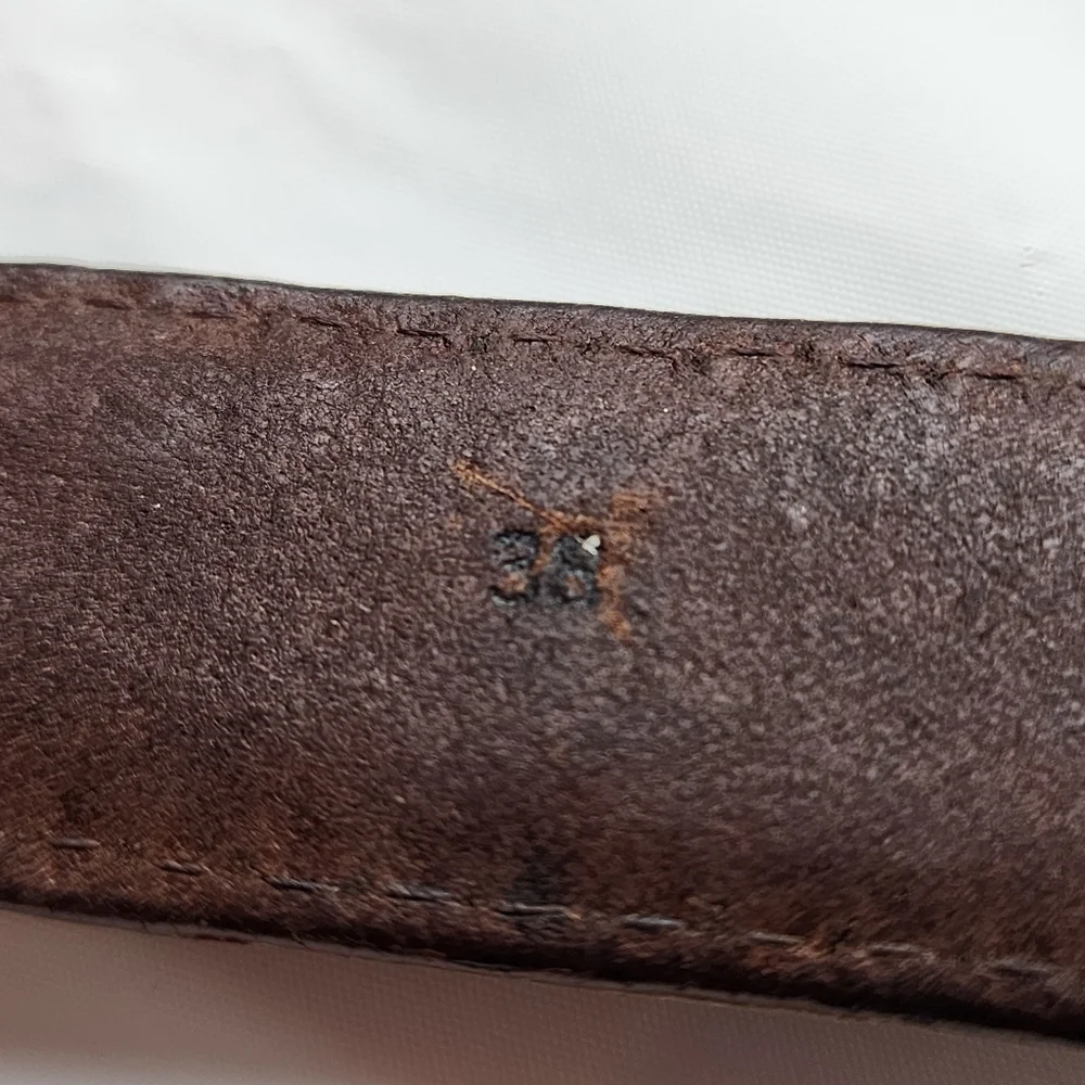 Polo Ralph Lauren Brown Tanned Leather Gold Tone Buckle Men’s Size 38
